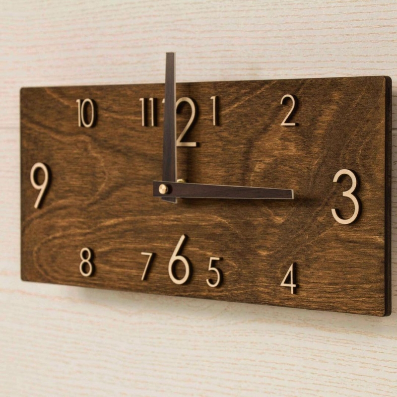 This Outstanding Wooden Wall Clock In Rectangular 